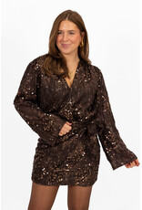 21Jewelz Glitterjurkje met strik - bruin