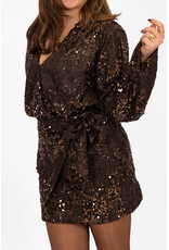 21Jewelz Glitterjurkje met strik - bruin