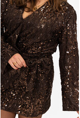 21Jewelz Glitterjurkje met strik - bruin