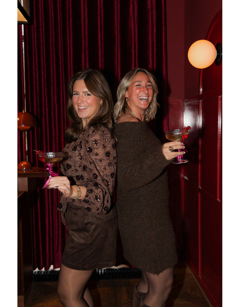 21Jewelz Wikkeltop met pailletten - bruin