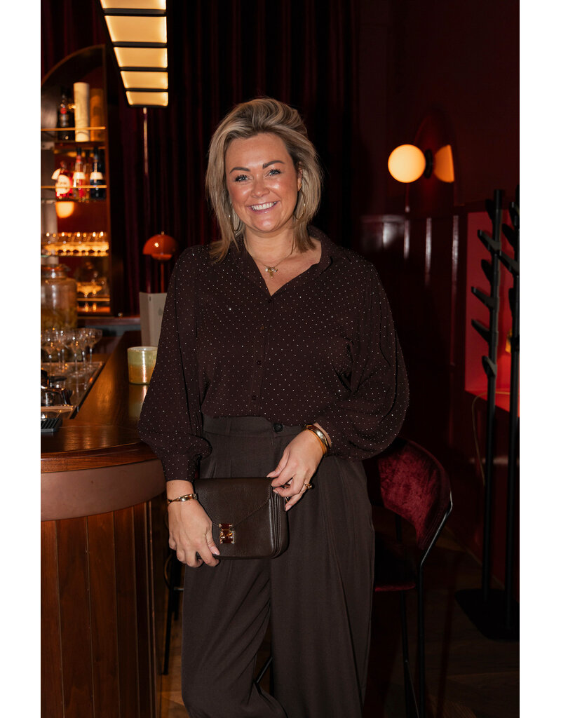 21Jewelz Blouse met steentjes - bruin