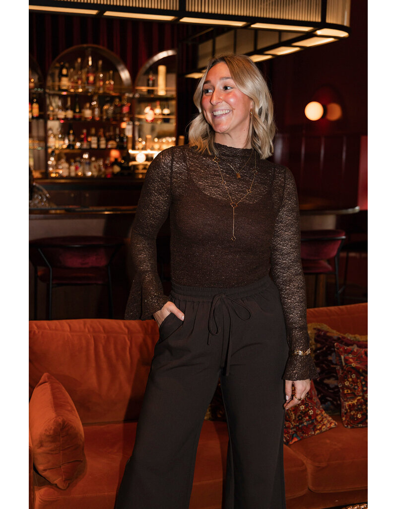 21Jewelz Structuur top met glittertje - bruin