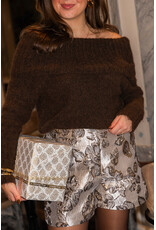 21Jewelz Off shoulder trui - choco bruin