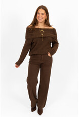 21Jewelz Off shoulder trui - choco bruin