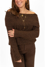 21Jewelz Off shoulder trui - choco bruin