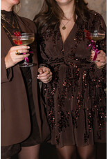 21Jewelz Pailetten jurkje - bruin