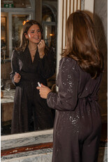 21Jewelz Lange glitterjumpsuit - donkerbruin