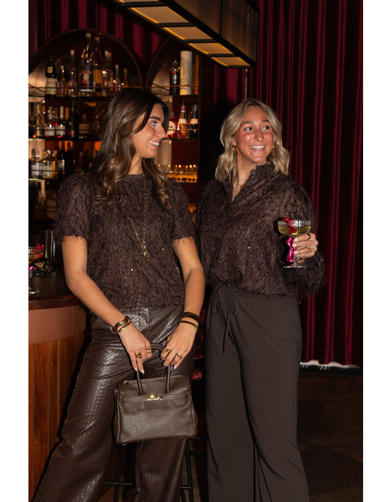21Jewelz Glitter top - bruin