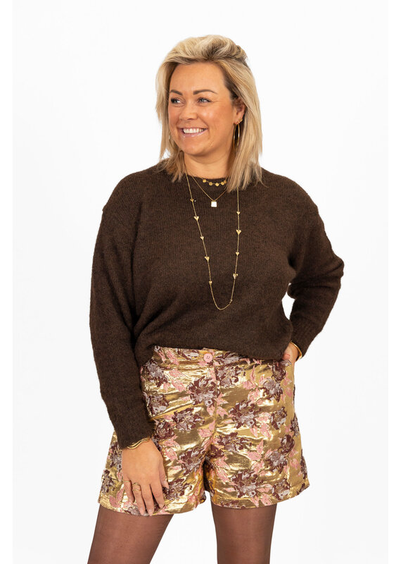 21Jewelz Effen basic trui - bruin