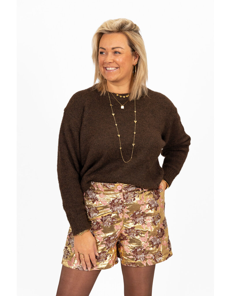 21Jewelz Effen basic trui - bruin