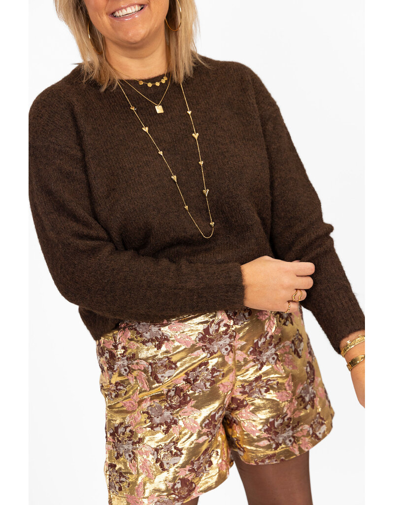 21Jewelz Effen basic trui - bruin