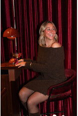 21Jewelz Off shoulder jurk - bruin