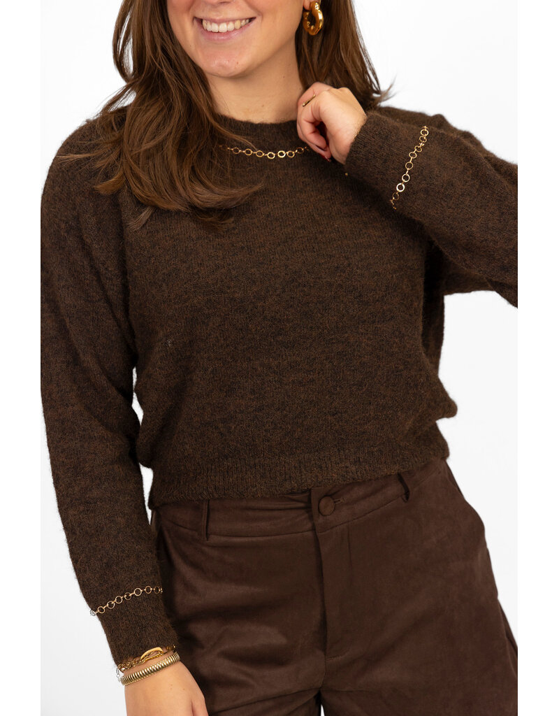 21Jewelz Trui met gouden details - bruin
