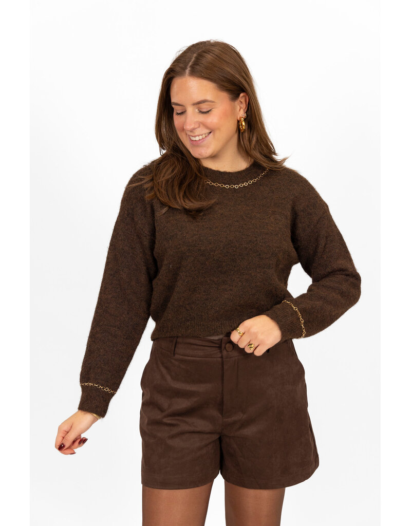 21Jewelz Trui met gouden details - bruin