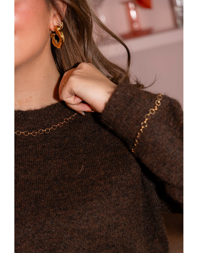 21Jewelz Trui met gouden details - bruin