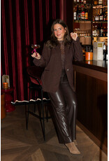 21Jewelz Pu leren broek met strik - bruin