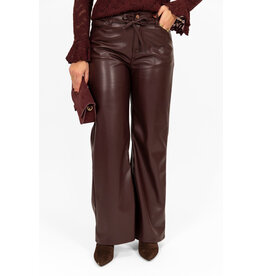 21Jewelz Pu leren broek met strik - bordeaux