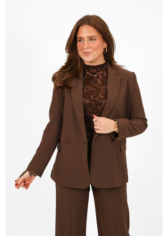 21Jewelz Effen basic blazer - bruin