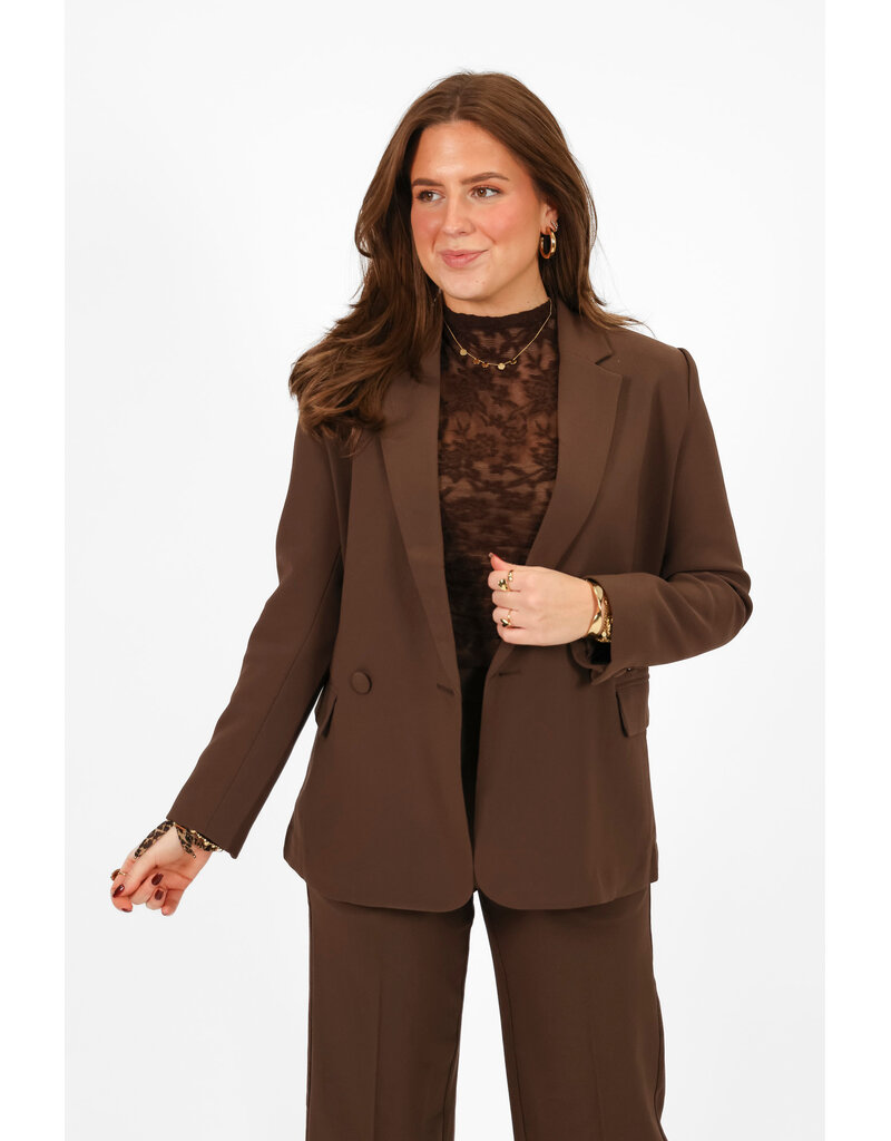 21Jewelz Effen basic pantalon - bruin