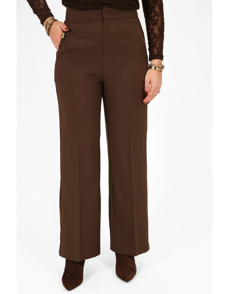 21Jewelz Effen basic pantalon - bruin
