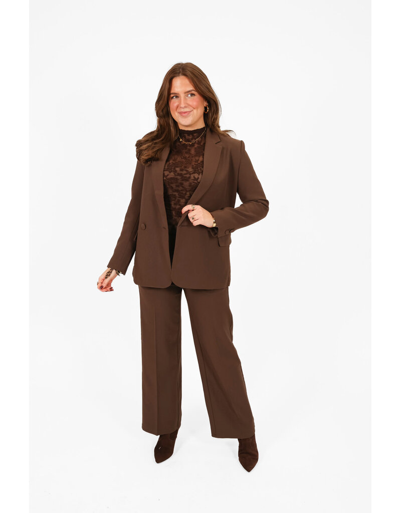 21Jewelz Effen basic pantalon - bruin