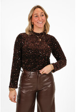 21Jewelz Fluwelen pailletten body - donkerbruin