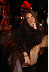 21Jewelz Fluwelen pailletten body - donkerbruin