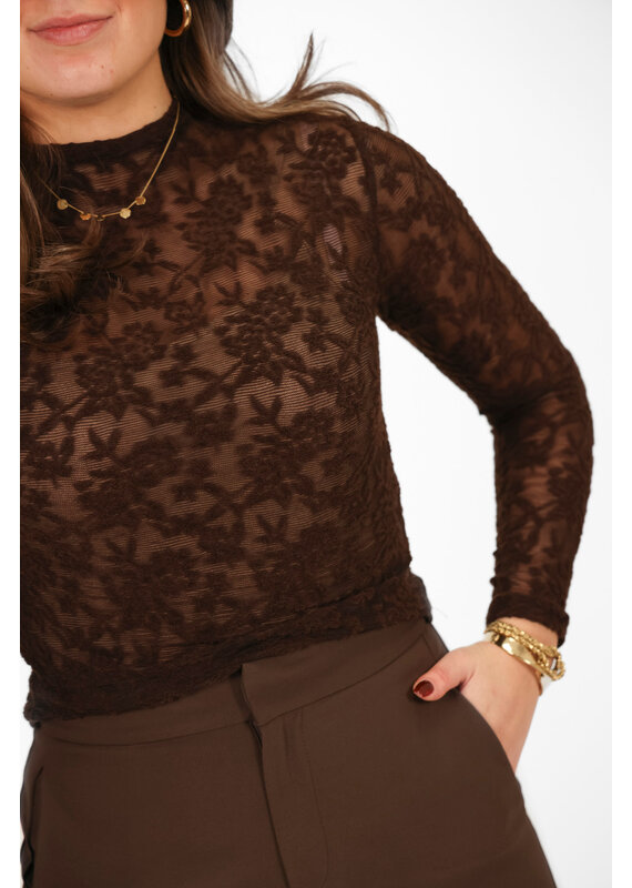 21Jewelz Basic kanten top - bruin