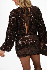 21Jewelz Glitterjurkje met open rug - bruin