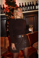 21Jewelz Pu leren skortje met goud detail - bruin