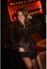 21Jewelz Pailletten jurk met strik - bruin