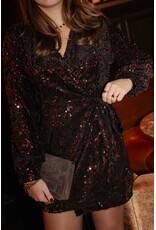 21Jewelz Pailletten jurk met strik - bruin