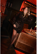 21Jewelz Pailletten jurk met strik - bruin