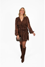 21Jewelz Pailetten jurkje - bruin