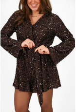 21Jewelz Pailletten playsuit - bruin