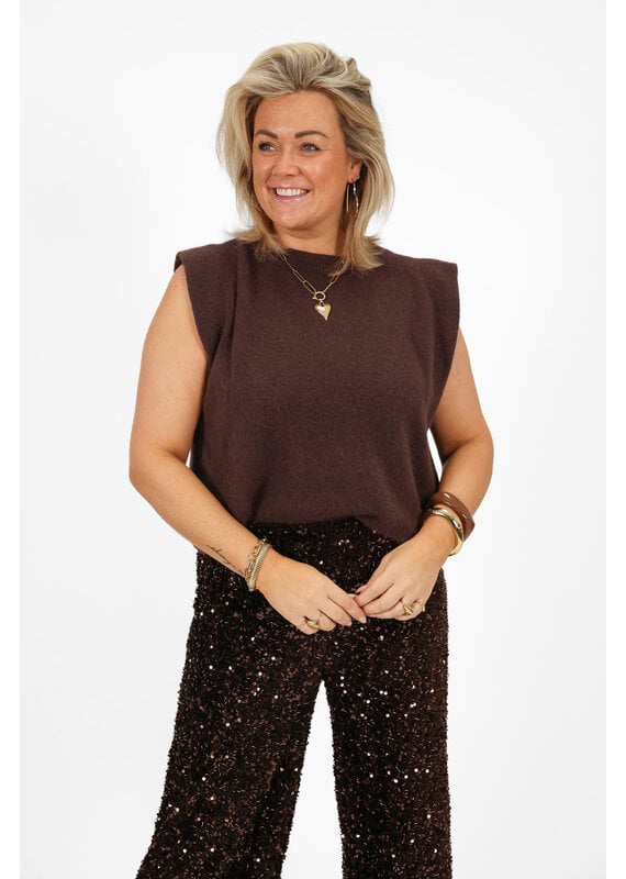 21Jewelz Wollige mouwloze top - bruin