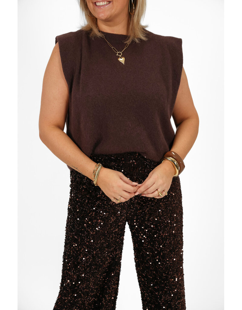 21Jewelz Wollige mouwloze top - bruin