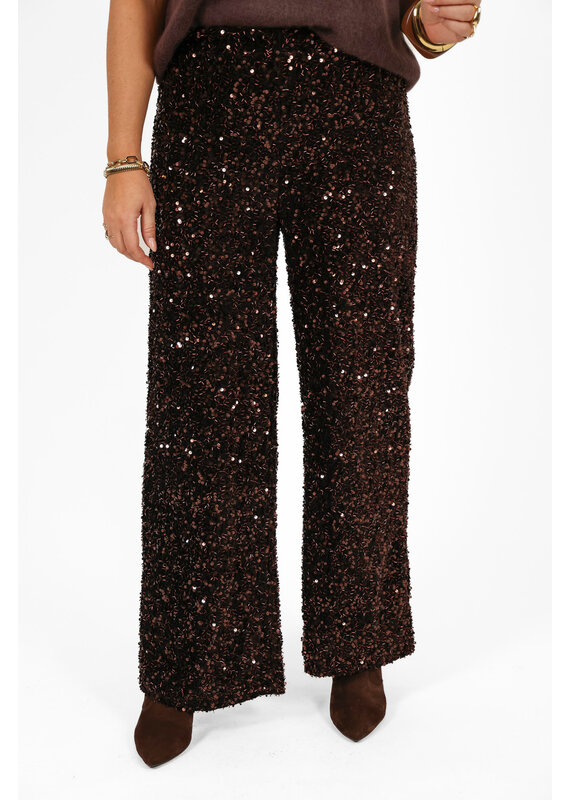 21Jewelz Pailletten broek - bruin