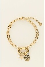 My Jewellery My Jewellery | Armband met bedels & parel - goud