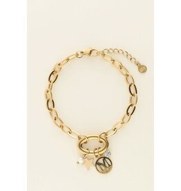 My Jewellery My Jewellery | Armband met bedels & parel - goud