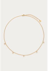 My Jewellery Ketting vijf strass steentjes - goud