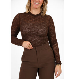 21Jewelz Kanten top met patroon - bruin