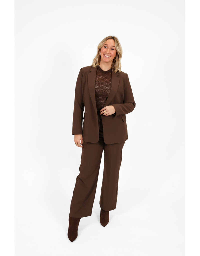 21Jewelz Kanten top met patroon - bruin