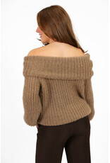 21Jewelz Off shoulder trui - taupe