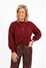 21Jewelz Wollige trui met zakje - bordeaux