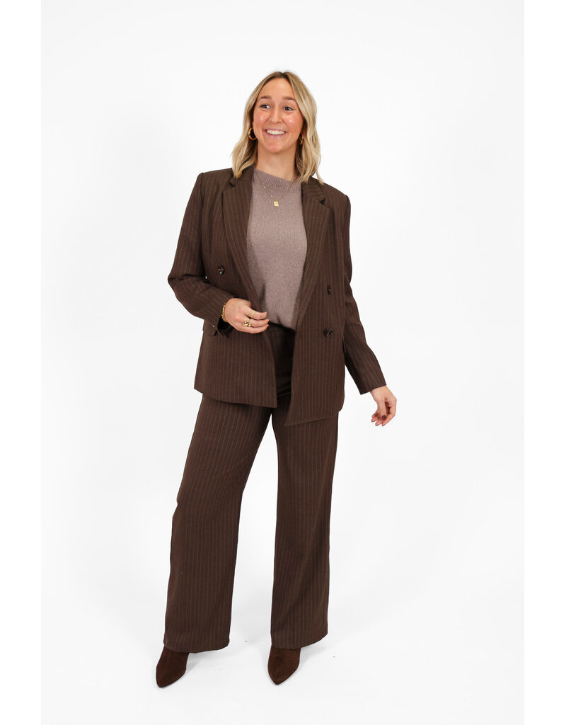 21Jewelz Blazer met krijtstreep - bruin