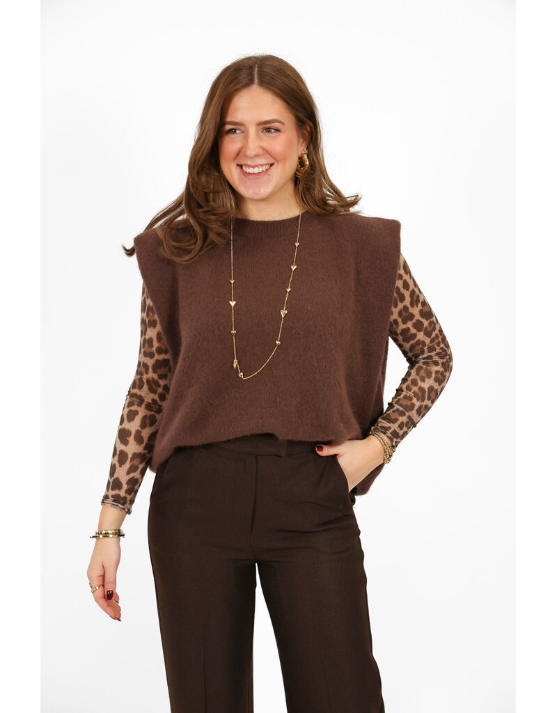 21Jewelz Wollige mouwloze top - bruin