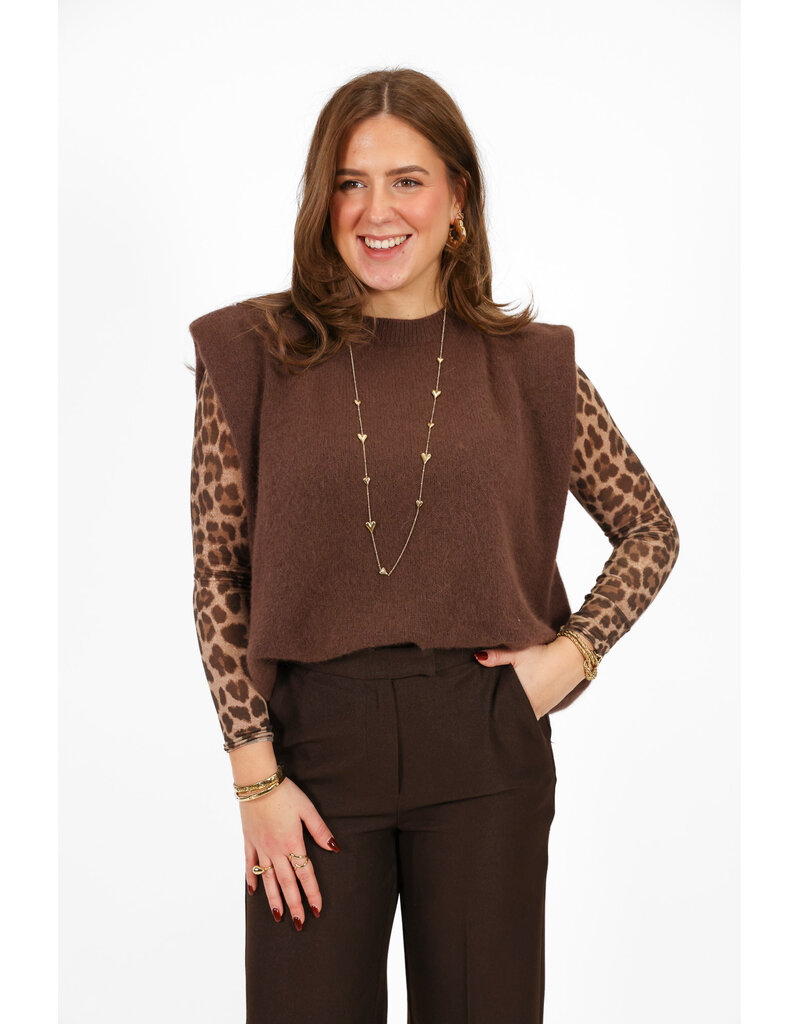 21Jewelz Wollige mouwloze top - bruin