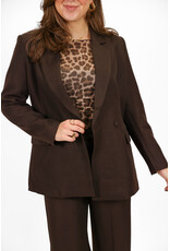 21Jewelz Effen blazer met dubbele knopen - choco bruin