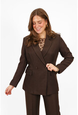 21Jewelz Effen blazer met dubbele knopen - choco bruin